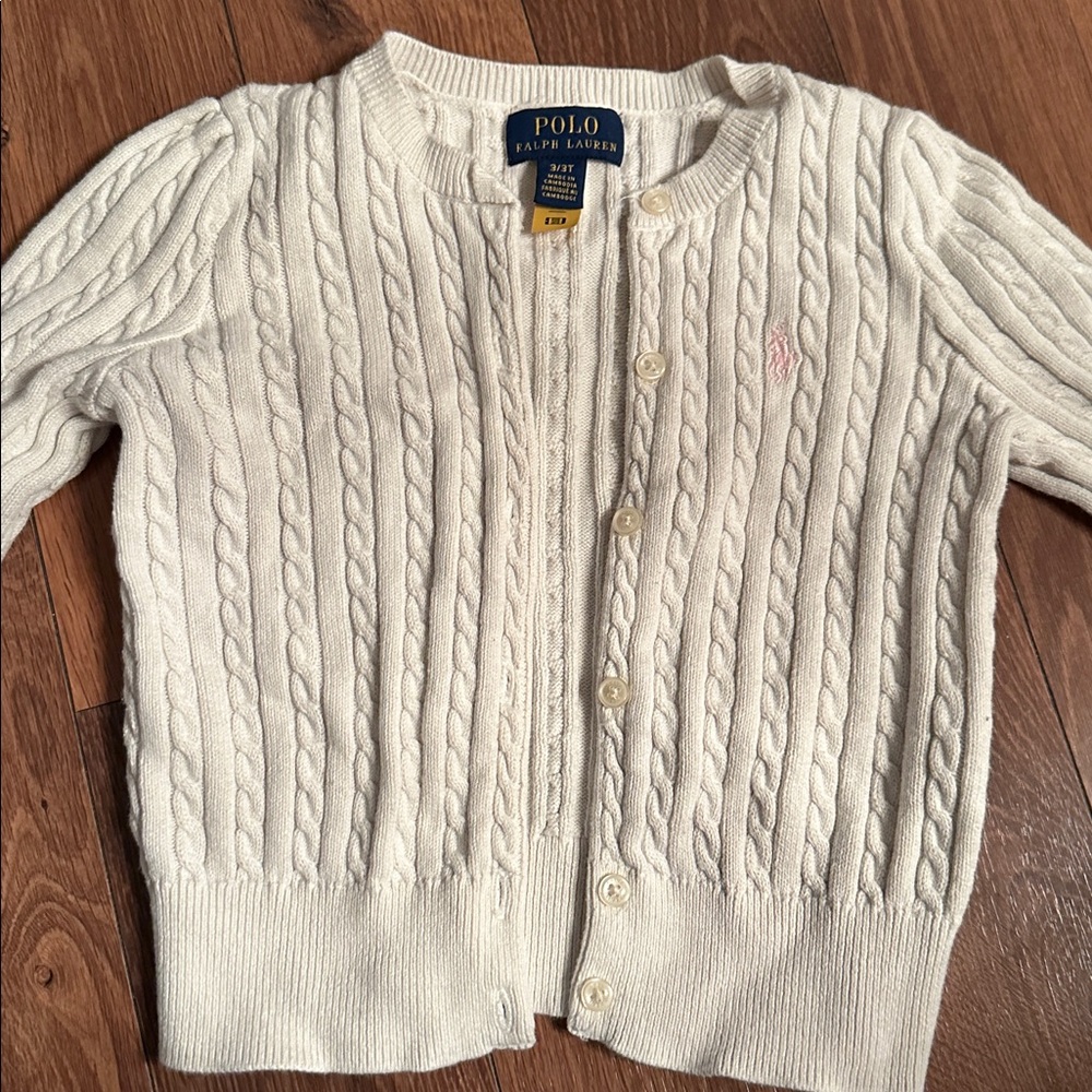 Polo Ralph Lauren cable knit Cardigan girl 3T